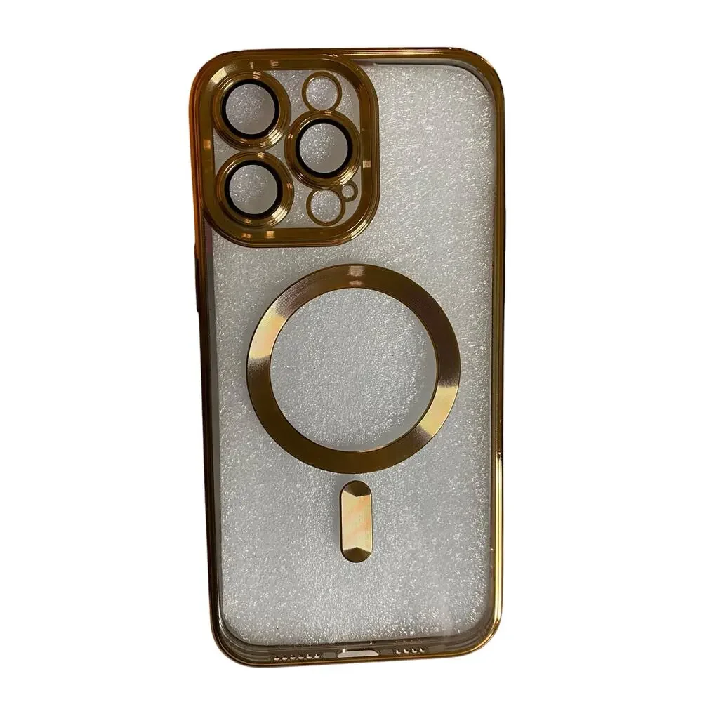 iPhone 13 Magnetic Case [MagSafe Compatible] Full Camera Lens Protector Gold Edg